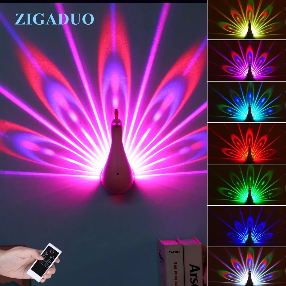 

Peacock Night Light Projector for Kids, Color Changing LED NightLight Lamp with Touch Control & Remote Control for Baby Bedroom