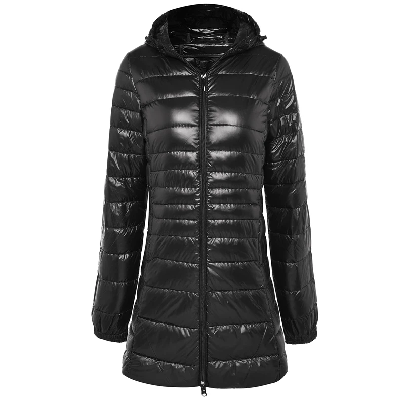 Fitaylor зимнее теплое длинное пальто для женщин Ультра светильник 90% белый утиный пух куртка женская с капюшоном свободного покроя размера плюс S-6xl пуховик