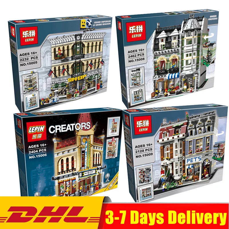 

Lepin 15005 15006 15007 15008 15009 City Street View Compatible LegoINGlys 10211 10232 10190 10185 Blocks Bricks Educational Toy