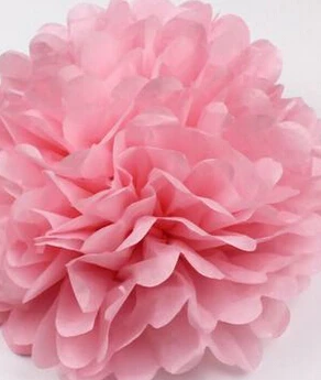1 шт. 8 дюймов(20 см) помпон тканевая бумага помпон цветок целующиеся шары украшение для дома праздничные Вечерние Декорации Свадебные сувениры мяч - Цвет: Розовый