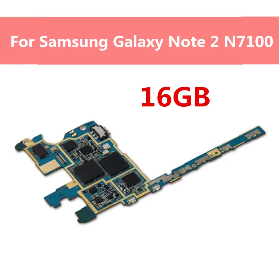 

Original Unlocked For Samsung Galaxy Note 2 N7100 Motherboard 16GB Main Board For Galaxy Note 2 N7100 Europe version With Chips