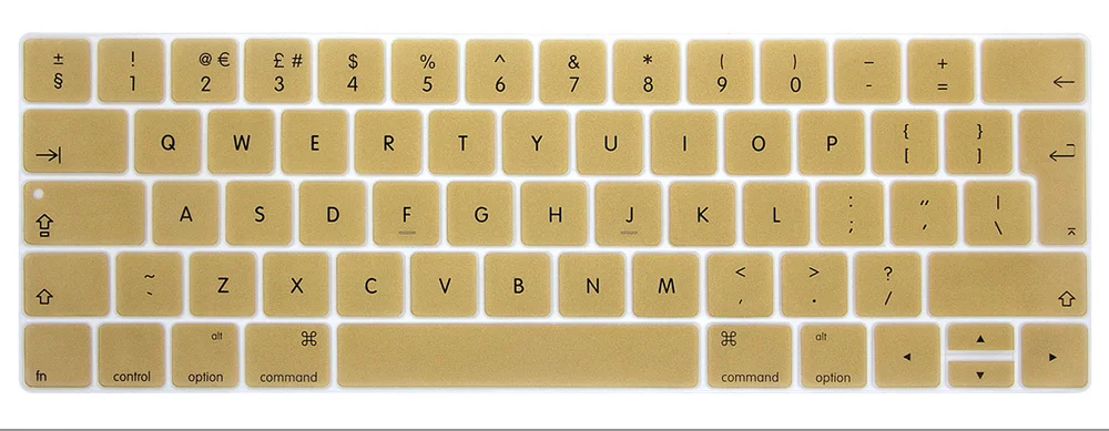Чехол-клавиатура для нового Macbook Pro retina 13 15 с сенсорной панелью, силиконовая для компьютерной клавиатуры - Цвет: gold