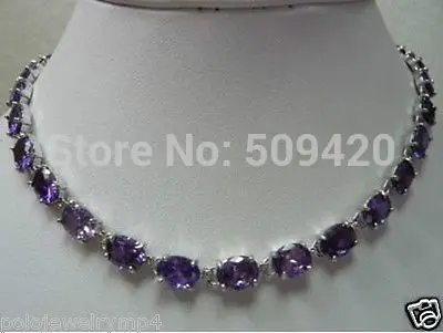 

W&O655 Jewelry Beautiful Amethyst Necklace #@