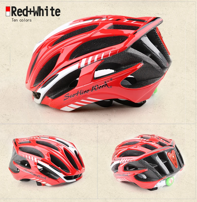 Ultralight helmet Intergrally-molded Women Men Cycling Helmet Bicycle Helmet MTB Bike Outdoor Sports Mountain Road MTB Bicycle Casco Ciclismo Capacete With LED Warning Lights (15)