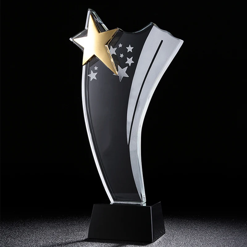 

CTPS0004 Customized Pentagon Star K9 Crystal Sailing Excellent Employee Service Team Spirit Achievement Trophies Award