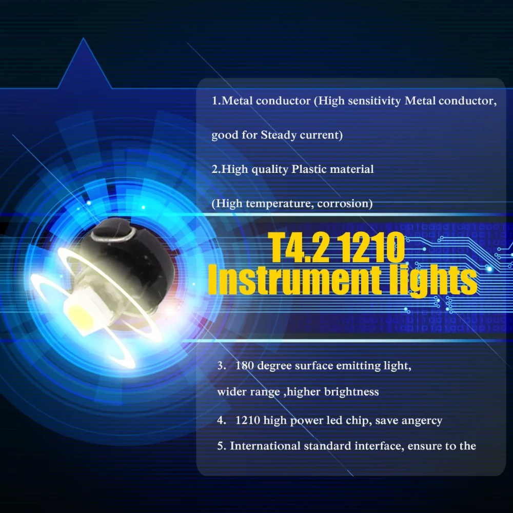 Автомобильный инструмент AutoEC 10X светильник T3 T4.2 1210 3528 T4.7 5050 1 SMD светодиодный 12 в