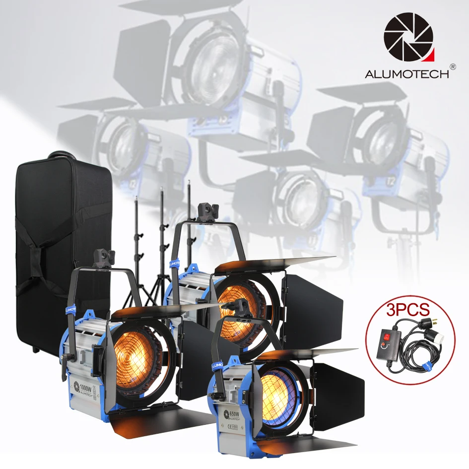 

As ARRI Dimmer Built-in 650W+1000WX2 Fresnel Tungsten Spot light+case+standX3