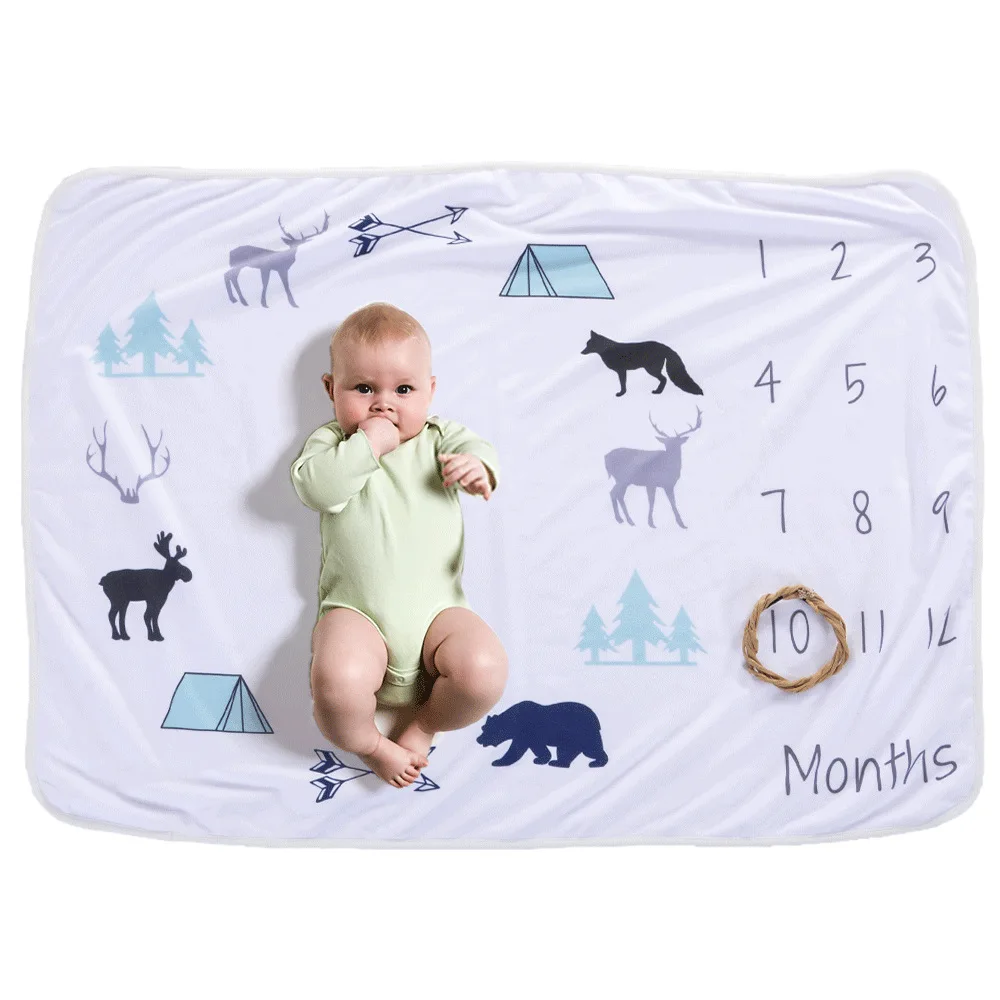 Супер мягкое одеяло для малышей, большой размер, ежемесячное детское одеяло s, реквизит для фотосессии новорожденных, 102X152, детское Пеленальное Одеяло для младенцев - Цвет: 18 76X102cm