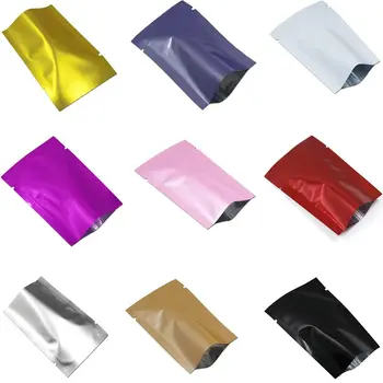 

100Pcs/Lot Colorful Mylar Foil Bag Heat Seal Vacuum Package Bag Open Top Design for Wedding Christmas Snack Candy Coffee Storage