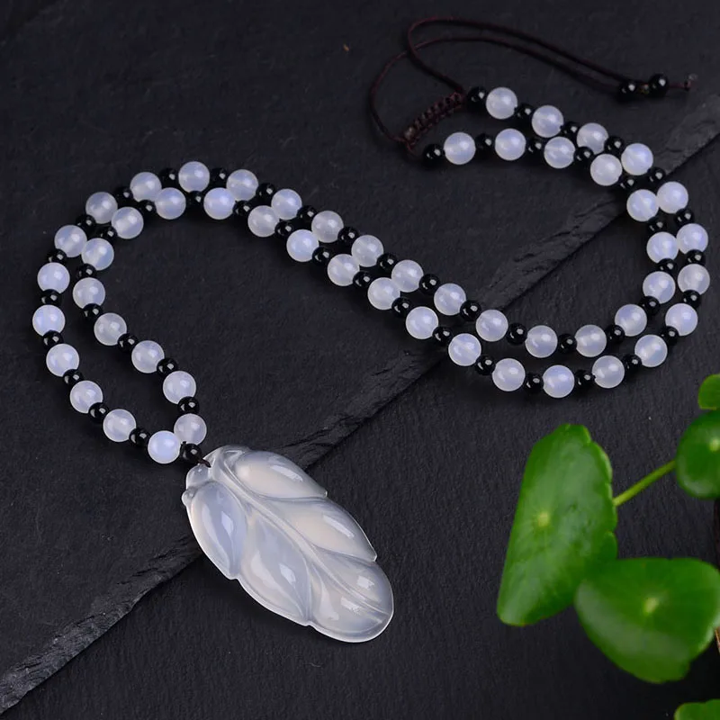

19 Styles Handmade Authentic chalcedony Buddha Butterfly Flower Beads Necklace Pendant Natural Crystal Unisex