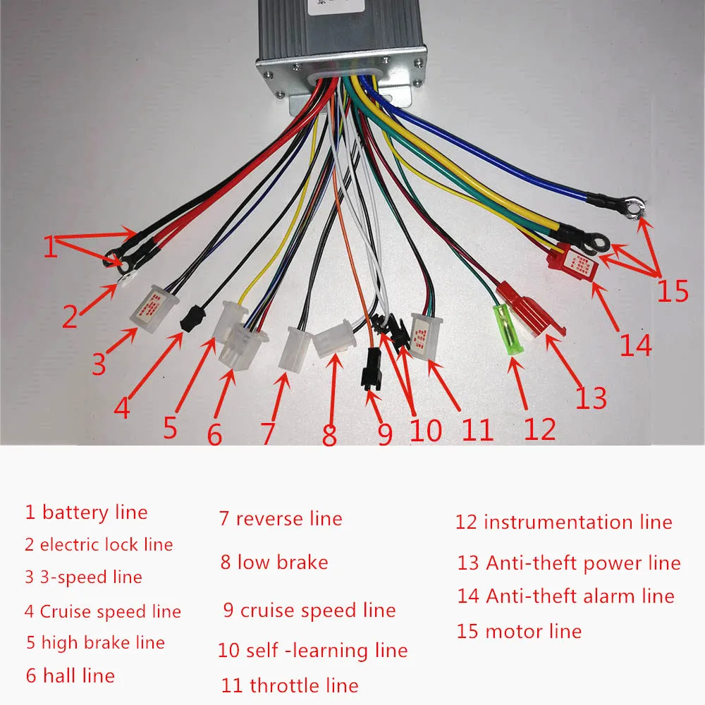 Perfect 36V/48V 500W ebike controller electric bicycle controller bldc brushless dual mode for electric bike/scooter/trycycle 4