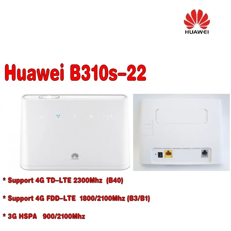  Unlocked Huawei B310s-22 4G LTE FDD Cat4 150Mbps Wireless WiFi Router CPE Modem+4g SMA MINO Antenna