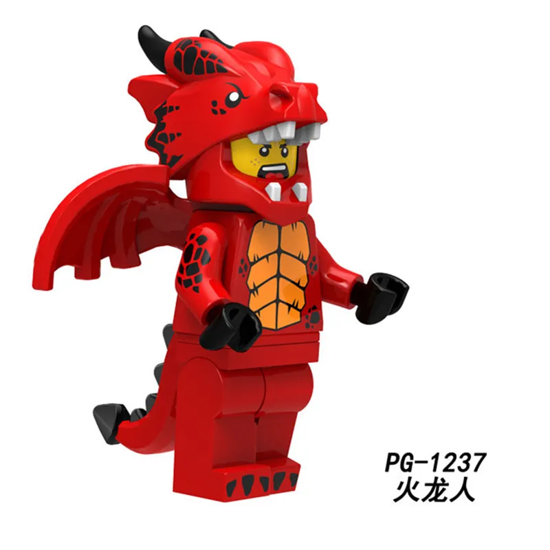 

PG8151 Red Dragon Suit Guy 18th Figures Building Blocks Bricks Compatible with legoingly figure DIY Gifts Toys Kids
