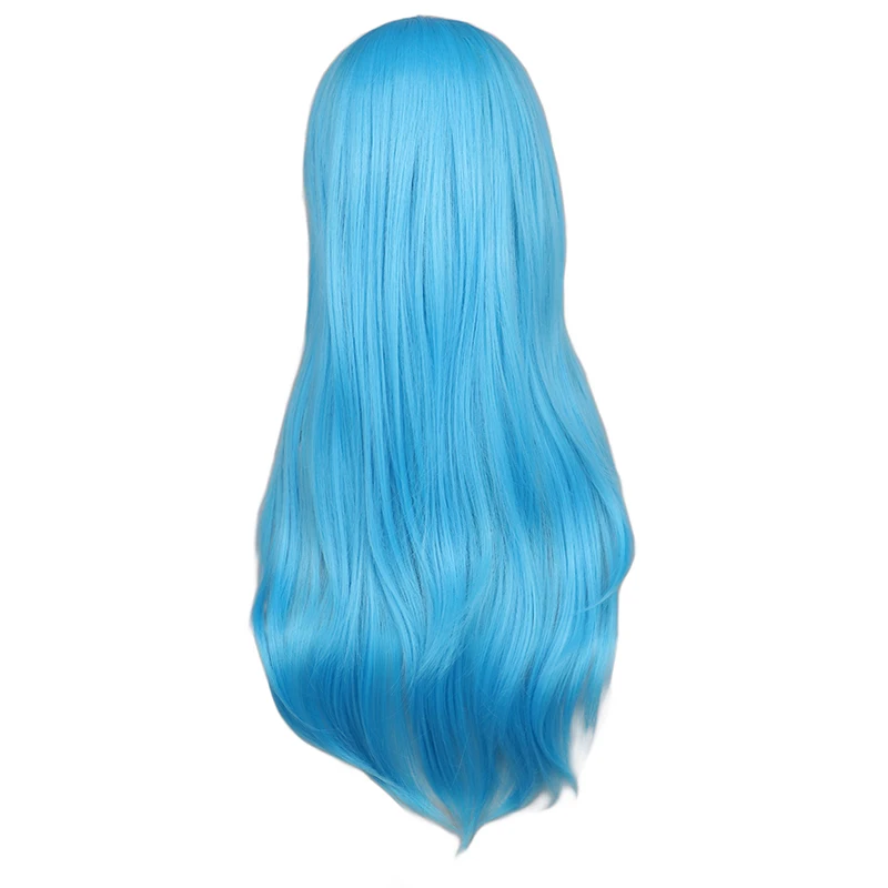 QQXCAIW для женщин длинные волнистые косплей парик красный розовый черный синий серебристый серый коричневый 70 см температура Синтетические волосы парики