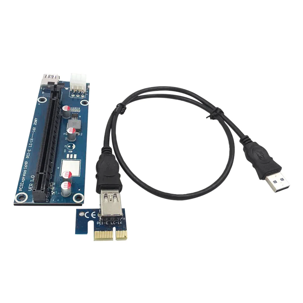 Red 60CM PCIE PCI E 1X To 16X Riser Card Extender PCI Express Adapter