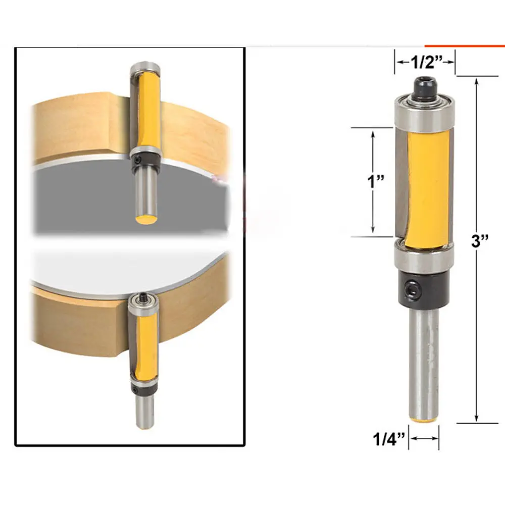New Arrival Panel Flush Trim Pattern Router Bit Top & Bottom Bearing 1