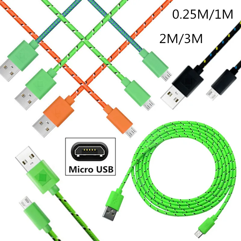 

Nylon Braid Micro USB fast Charger Cable For Samsung J6 A6 Nokia 1 Plus 3.2 4.2 HTC Desire 12 600 728 One E9 M8 M9 Android Phone