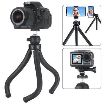 

Ulanzi Mini Octopus Tripod Flexible Phone Tripod with Detachable Ballhead Phone Clip for iPhone Samsung DSLR Camera Smooth Q DJI