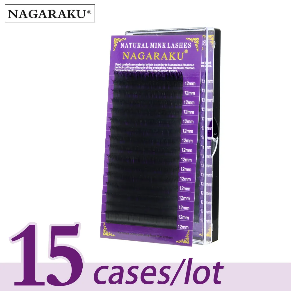 Ресницы NAGARAKU для наращивания из искусственной норки индивидуальные ресницы один