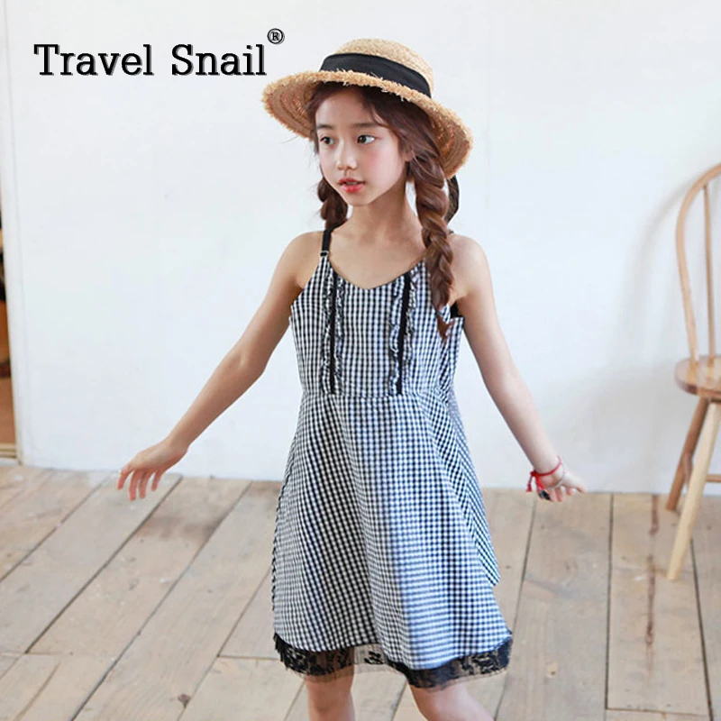 Travel snail toddler girls dress children clothing kids princess