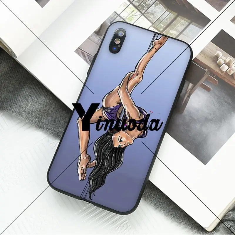 Yinuoda Pole Dance dancing fitness черный мягкий чехол для телефона Apple iPhone 8 7 6 6S Plus X XS MAX 5 5S SE XR мобильный чехол