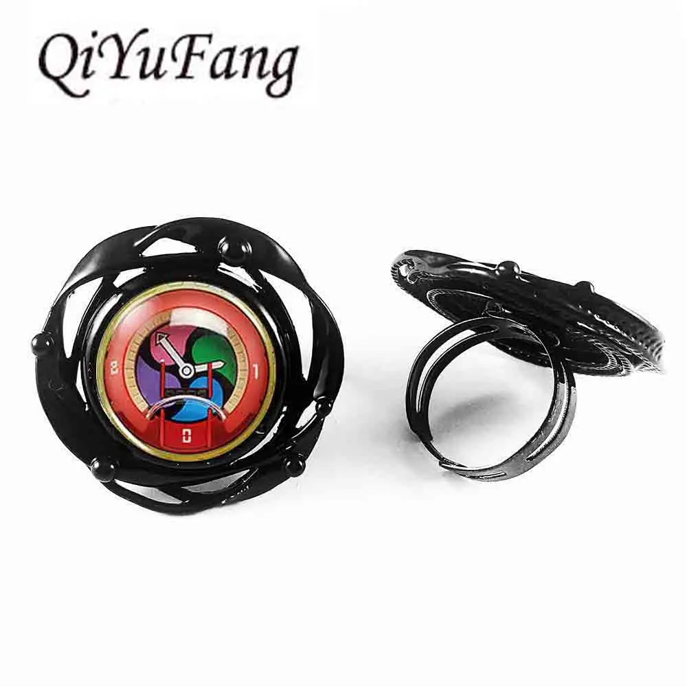

JP Yokai Yo-Kai Youkai Watch Anime Cosplay Medal Plush Mens toy Fashion flower big ring steampunk Jewelry Gift womens boy