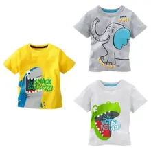 Pudcoco/ г., летние хлопковые топы с короткими рукавами и рисунком для маленьких мальчиков, футболка одежда с изображением Кита Dinosaur динозавра