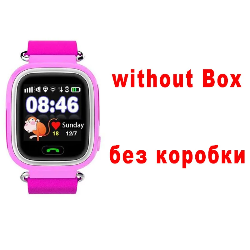 Q90 gps телефон позиционирования Детские часы с Wi-Fi SOS смарт детские часы анти потеря монитор трекер PK Q80 Q50 Q60 - Цвет: Pink without Box