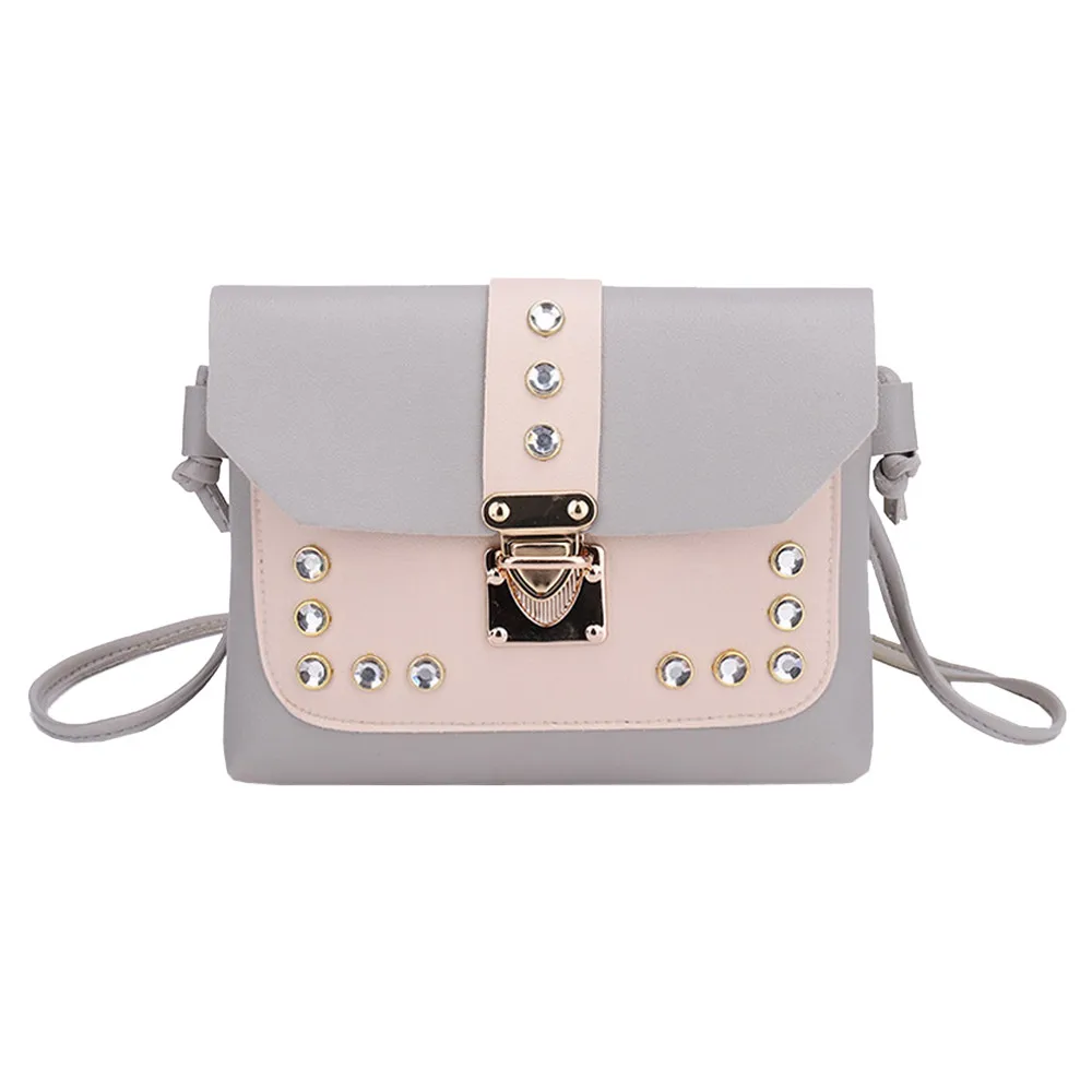 النساء ضرب اللون حجر الراين حقيبة كتف رسول حقيبة حمل Crossbody حقيبة بيتي كيس فام السيدات أكياس # ذر