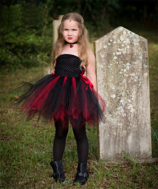 Fantasia vampiro gótico para crianças, traje infantil para meninas, dia das  bruxas, cosplay, vampiro