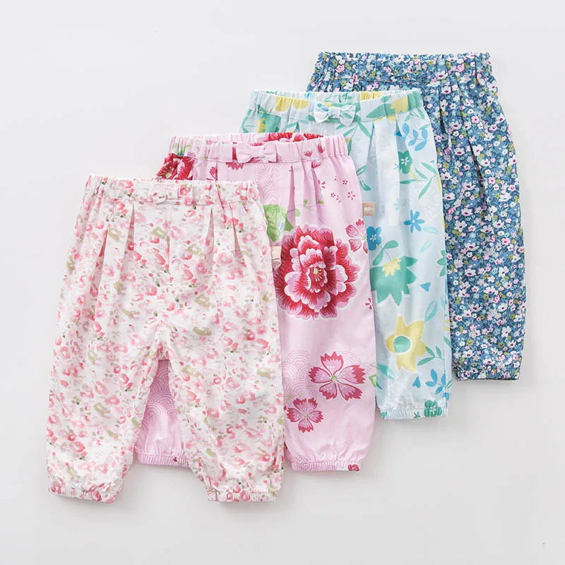 DB5456 dave bella/весенние модные длинные штаны с принтом для маленьких девочек детские штаны для малышей брюки для девочек