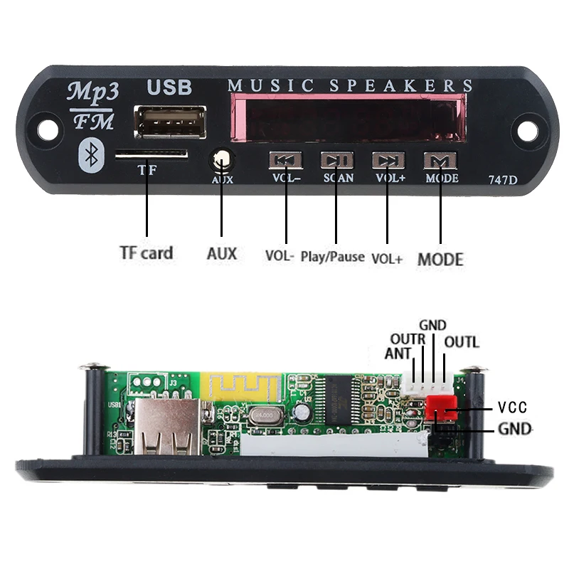 Беспроводной Bluetooth 12 в MP3 WMA декодер доска аудио модуль USB TF радио FM AUX для автомобиля аксессуары