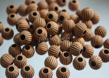 

150pcs/10mm Acrylic Big Hole Round Imitation Natural Wood Print Classical Beads For Necklace / Bracelet DIY