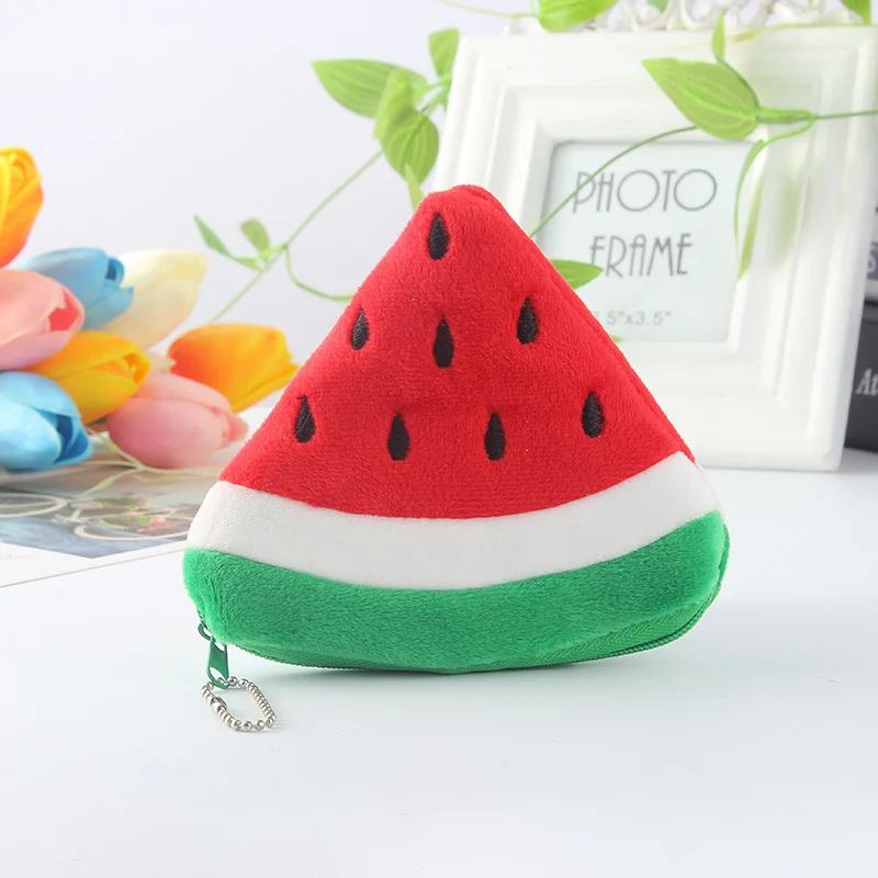 Kawaii/Детский плюшевый Кошелек с рисунком арбуза и фруктов; кошелек на молнии для мелочи; кошелек для девочек и женщин; подарок - Цвет: 5