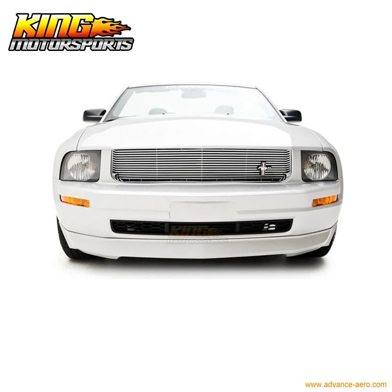 Подходит для 2005-2009 Ford Mustang V6 3C стиль передний бампер спойлер Неокрашенный Черный PU