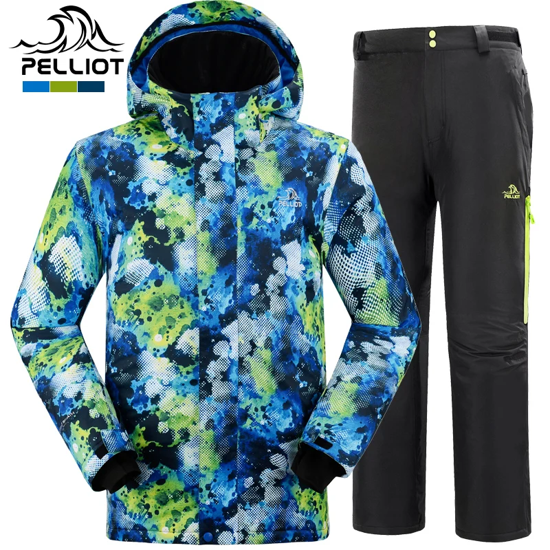 

Pelliot Male Ski Suits Jacket+Pants Men's Water-Proof,Windproof Breathable Thermal Cottom-Padded Snowboard Free Shipping 2017