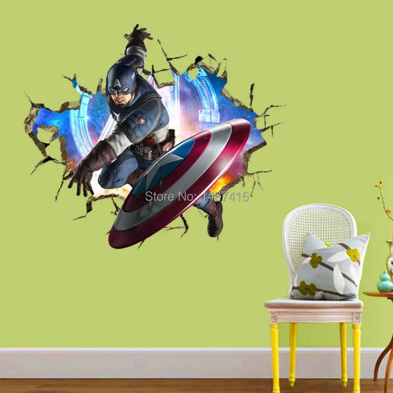 1pcs 3D Avengers Wall Stickers Home Decors Stickers On the Art Wall