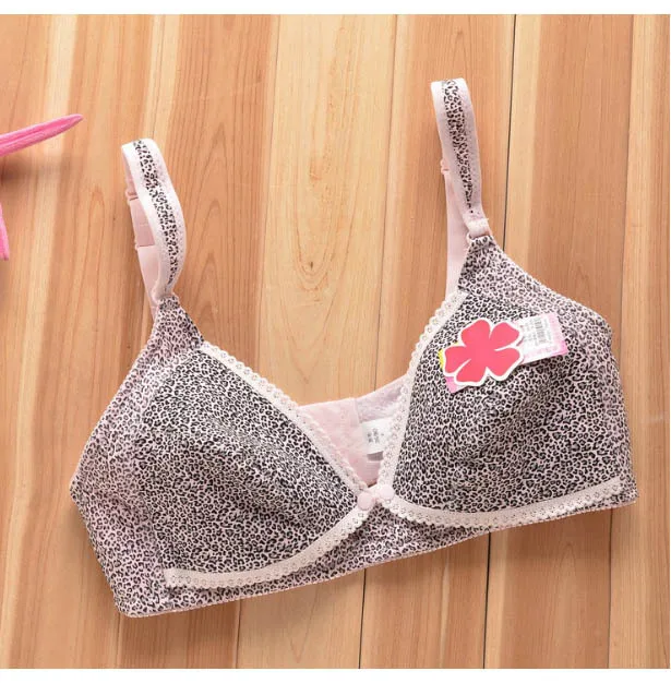 Nursing Bra Leopard Cotton Wireless Maternity Underwear front closure bra fitting Breast feeding