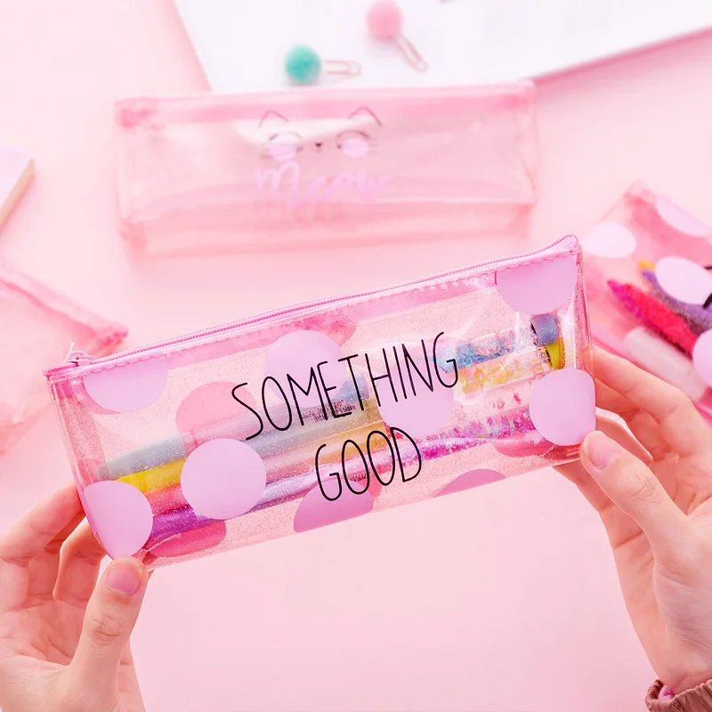 Pencil Cases School Supplies for girls Stationery Gift Pencil bag Transparent pen Bag School Tools