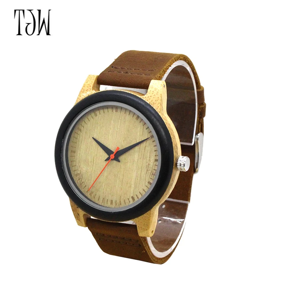 Модные деревянные бамбуковые наручные часы из натуральной кожи браслет Кварцевые часы мужские и женские часы подарки TT@ 88 - Цвет: Color 10