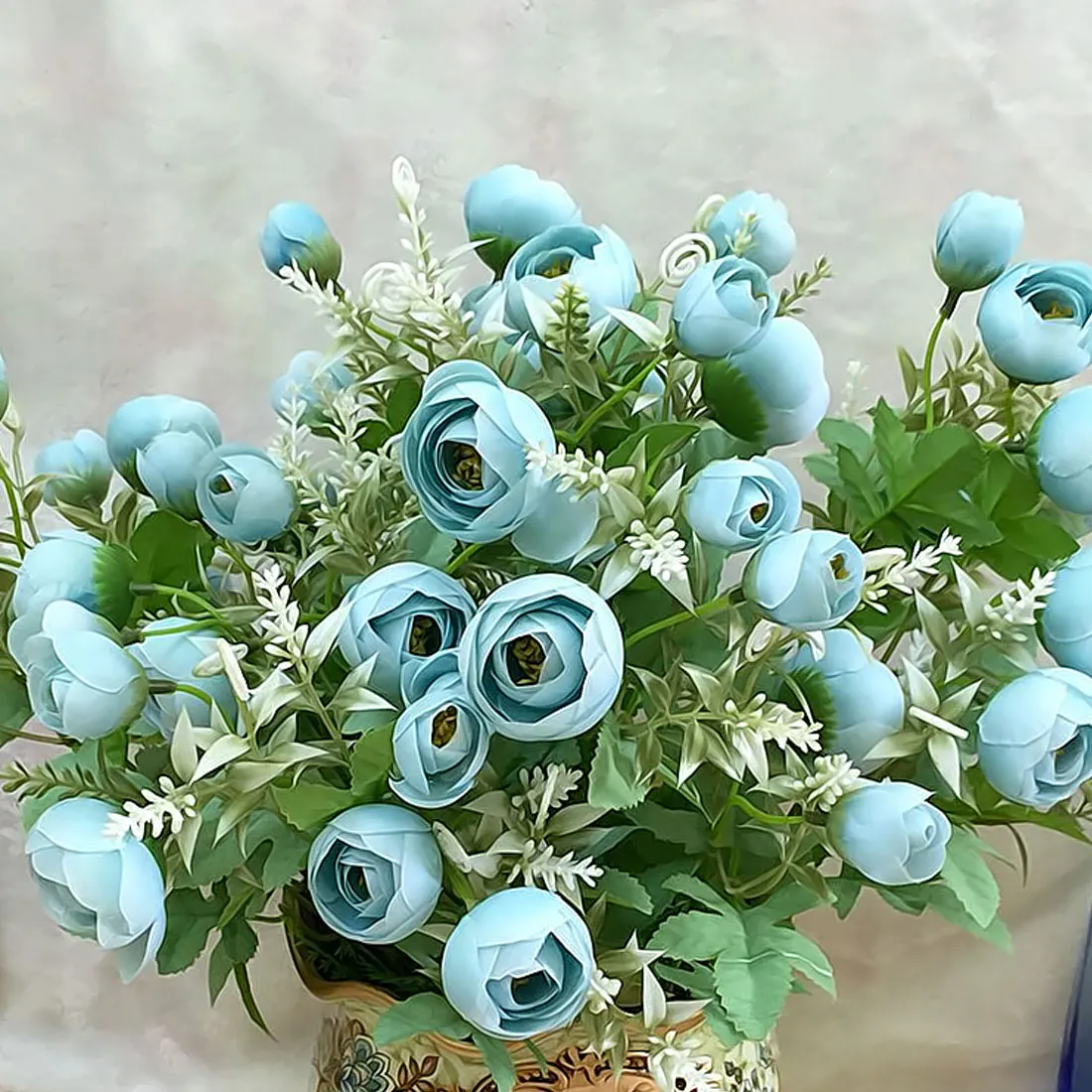 wedding decoration 5 forks small silk fake Artificial Flowers Camellia