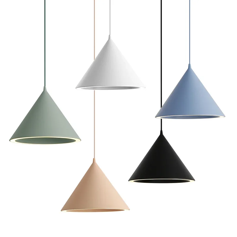 Nordic Aluminum Hanging LED Pendant Light Restaurant Energy Saving Suspension Pendant Lamp Contemporary LED Drop Cone Lights  (18)
