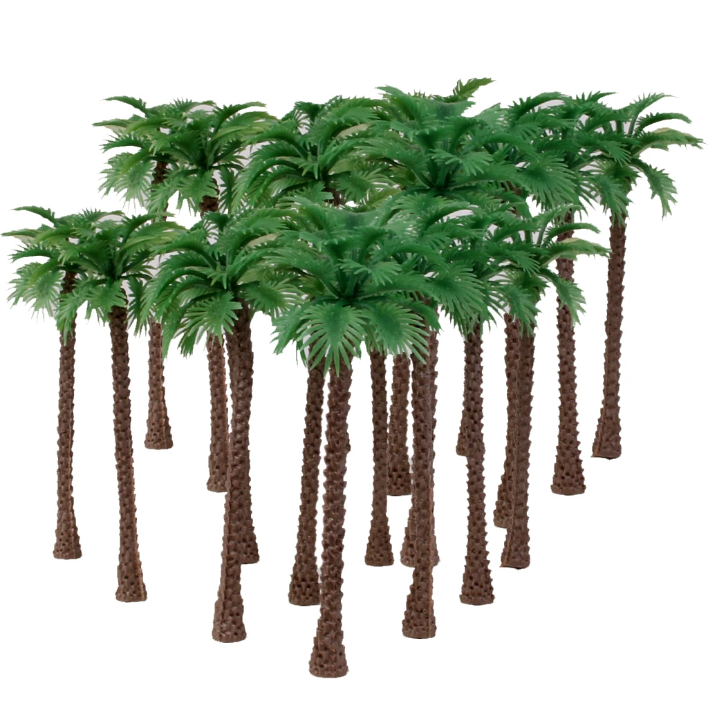 40 pcs Model Coconut Palm Tree Scenery for Train Railway Architecture Building Layout