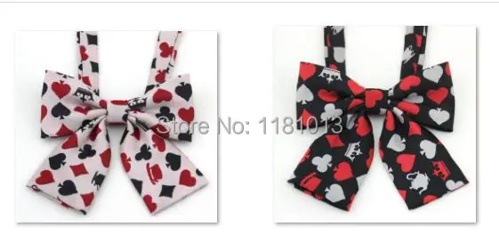 

Japanese students JK uniforms bow tie collar | Embroidered collar flower K poker card pattern
