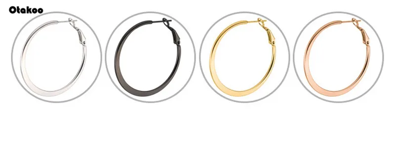 Otakoo 316L, круглые серьги из нержавеющей стали золотого цвета, модные женские очаровательные серьги, кольцо для ушей, ювелирные изделия для леди, подарок, буклы, doreilles