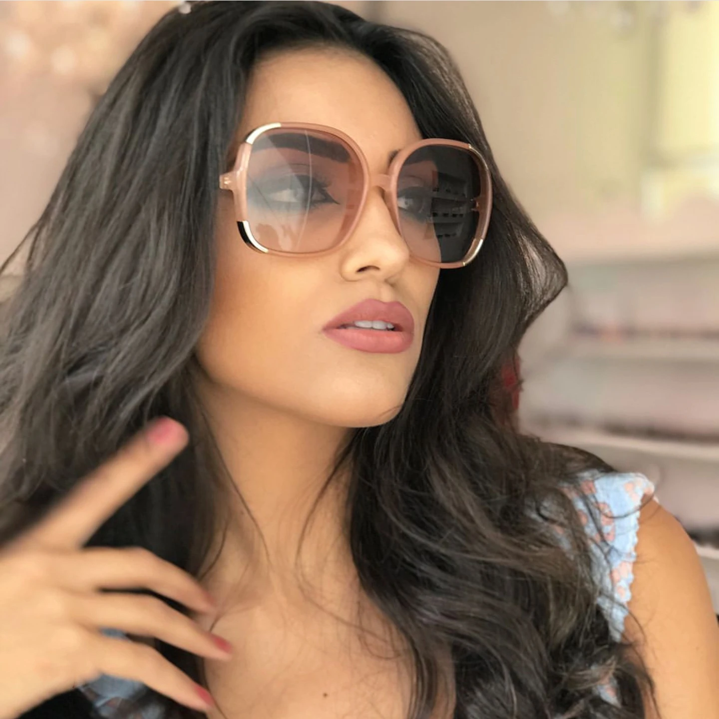 Gafas De Sol redondas De gran tamaño para Mujer 2018 gafas De Sol De lujo Vintage 2018 diseño De marca Tallas grandes|Gafas de sol para - AliExpress