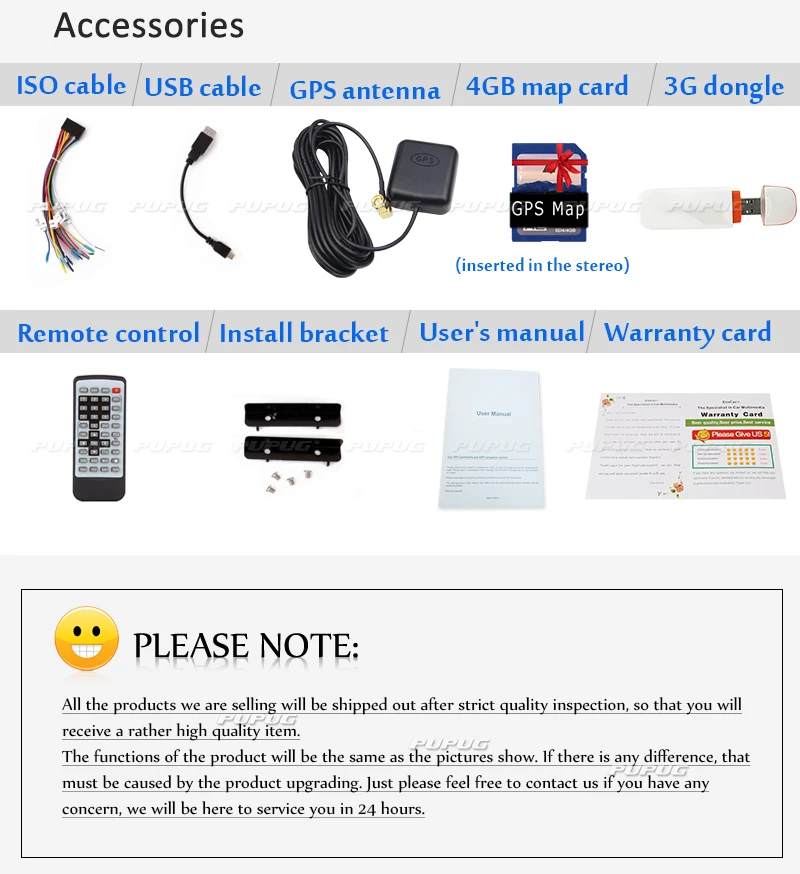 Excellent Universal 2 Din 7" In Dash Car Electronics DVD Player GPS 2din Car Stereo /Radio/FM/USB/SD/Bluetooth/ Free Map+Free 3G dongle 5