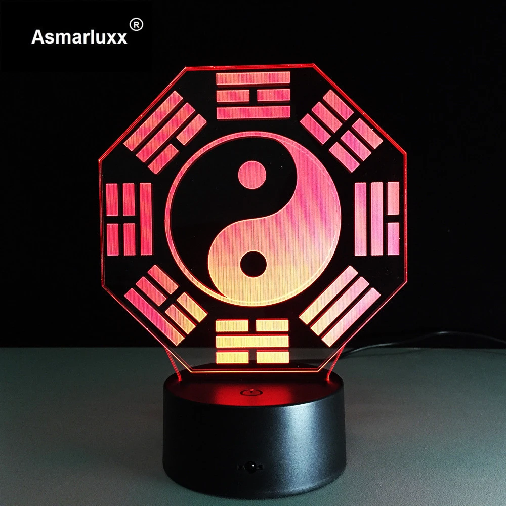 Prediksi Feng Shui Taiji Bagua Lampu Yin Yang Tai Chi Acht Trigramme Trigram Malam Lampu Rumah Kantor Lampu Meja Budaya Hadiah Led Lampu Malam Aliexpress