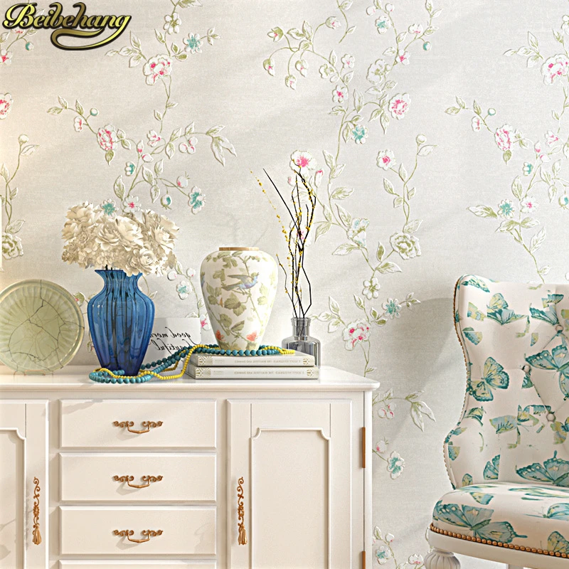 

Обои beibehang в американском пасторальном стиле для спальни, цветов винограда, гостиной, салона красоты, свадебной комнаты, рулон обоев для украшения дома