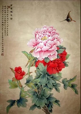

DIY Unfinished 100% Mulberry Silk Suzhou Embroidery Sets Printed Patterns Needlework Kits flower series 30x40cm